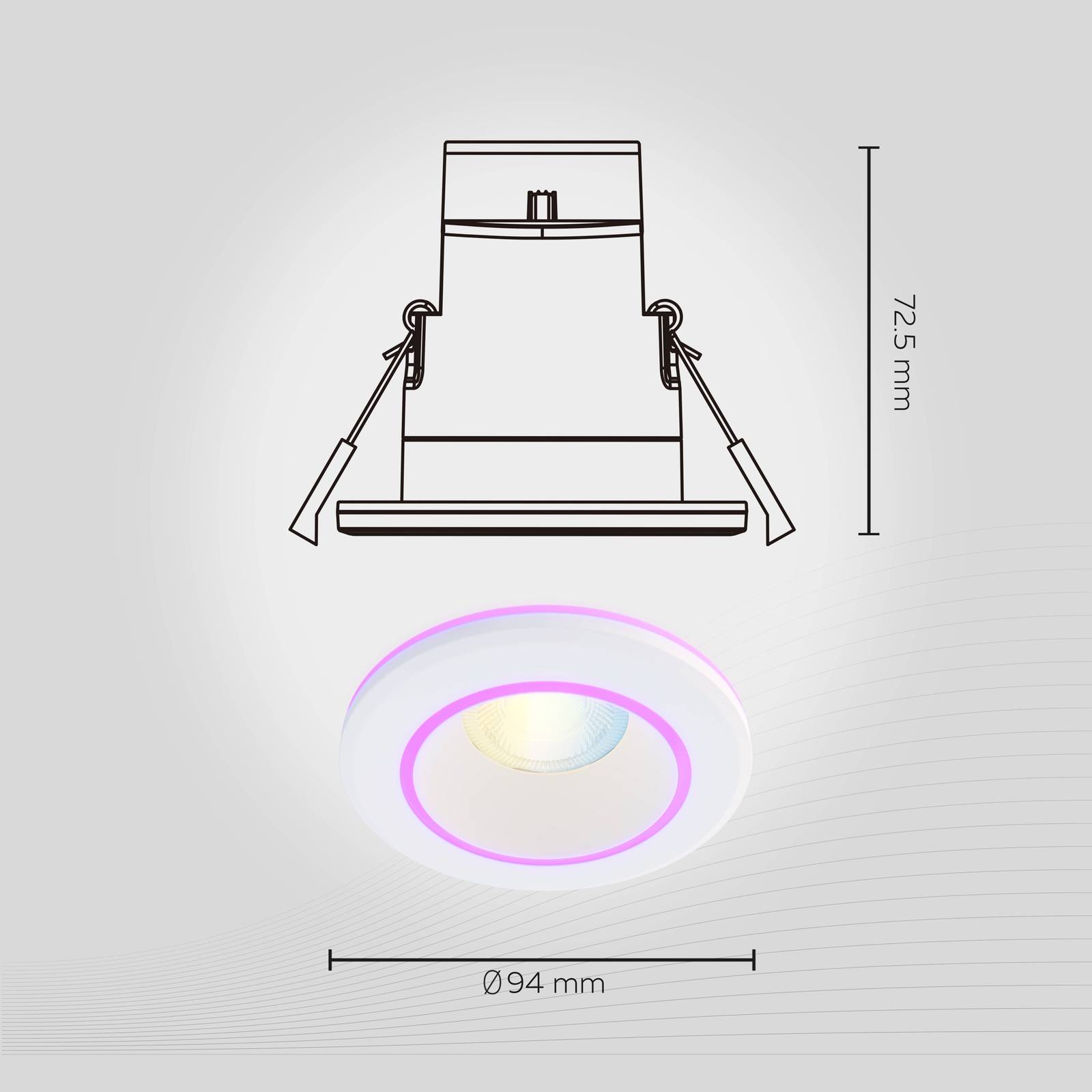 Calex Smart Halo Einbau-Downlight CCT RGB weiß von Calex