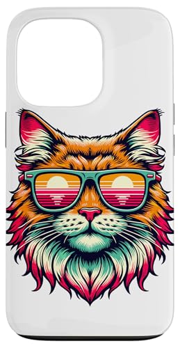 Hülle für iPhone 13 Pro Retro Sonnenbrille California Spangled von California Spangled Cat Lover Gifts