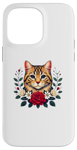 Hülle für iPhone 14 Pro Max Roses Flowers California Spangled Cat von California Spangled Cat Lover Gifts