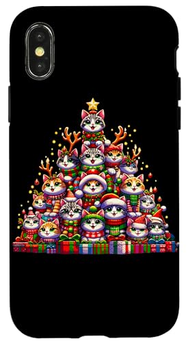 Hülle für iPhone X/XS Christmas Tree California Spangled von California Spangled Cat Lover Gifts