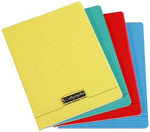 Clairefontaine 18040C - Packung mit 10 Heften Calligraphe geheftet, 17x22cm, 48 Blatt, französische Lineatur, 90g, farbig sortiert, 1 Pack von Calligraphe