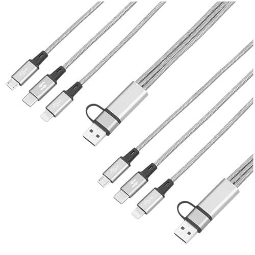 Callstel 3 in 1 Kabel: 2er-Set 3in1-Schnellladekabel: Micro-USB, USB C & Lightning, 30 cm, 3A (Ladekabel Mehrfachstecker, Ladekabel Micro-USB auf USBC, Samsung Galaxy Note 2) von Callstel