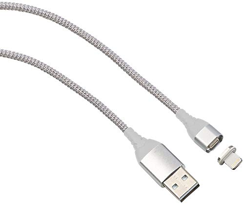 Callstel Ladekabel kompatibel zu iPhone: USB-Lade- & Datenkabel mit magnetischem Lightning-Stecker, 1 m, Silber (Ladekabel magnetisch, Lightning-Magnet-Ladekabel, Magnetisches) von Callstel