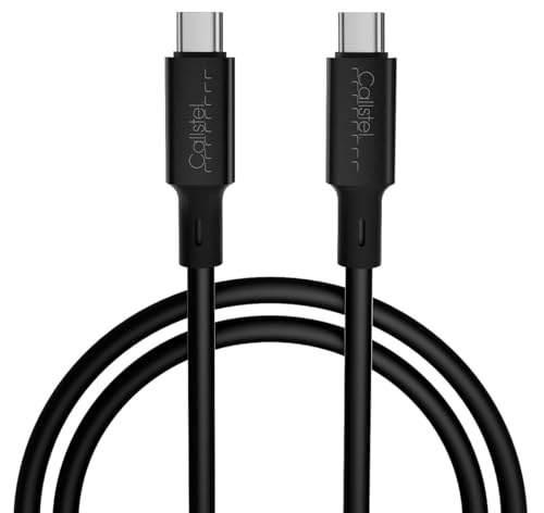 Callstel USB C USB C Kabel: Ultraflexibles Silikon-Lade-/Datenkabel USB-C/-C, 100W PD, 1m, schwarz (USB C Daten und Ladekabel, Schnellladekabel USB C, Apple iPhone) von Callstel