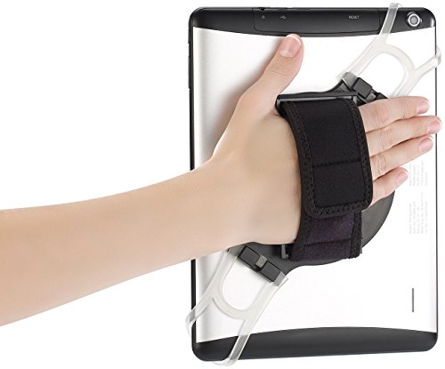 Callstel Tablet Halter Hand: 2in1-Tablet-Halterung mit Handschlaufe & Ständer für Tablets 7-11,9" (iPad Halterung Hand, Tablet Halterung Hand, Handhalter) von Callstel