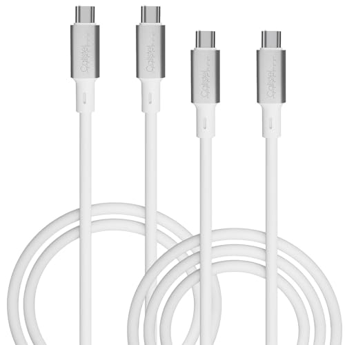 Callstel Datenkabel Typ C: Ultraflexible Silikon-Lade-/Datenkabel USB-C/-C, 1 + 2 m, weiß (USB C Kabel, Ladekabel, Apple iPhone) von Callstel