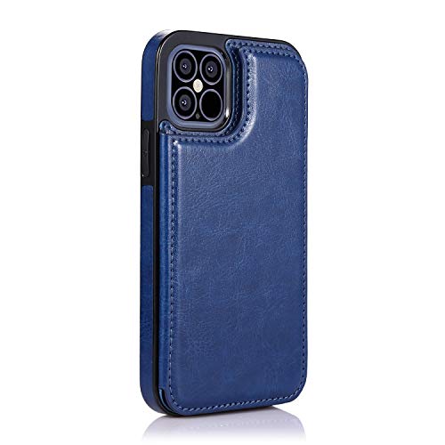 Camebirk Mode Luxus Flip PU Leder GeldböRse für IPhone12 Pro Frosted und Bruchsicheres Handy Shell Blau von Camebirk