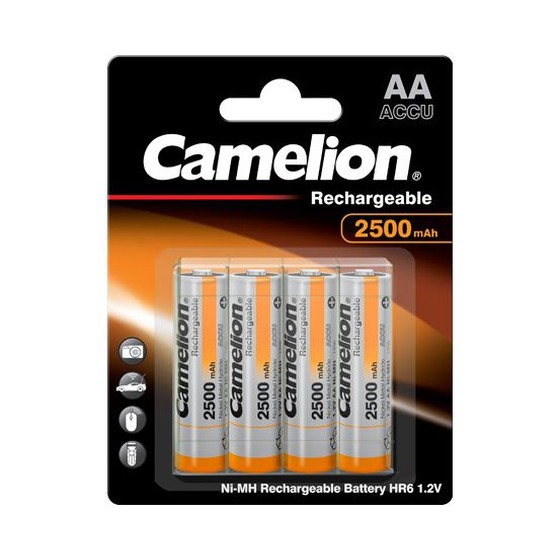 AA, Mignon, LR6, NiMH Akku mit bis zu 2500mAh in 4er Blisterverpackung, inklusive Aufbewahrungsbox von Camelion