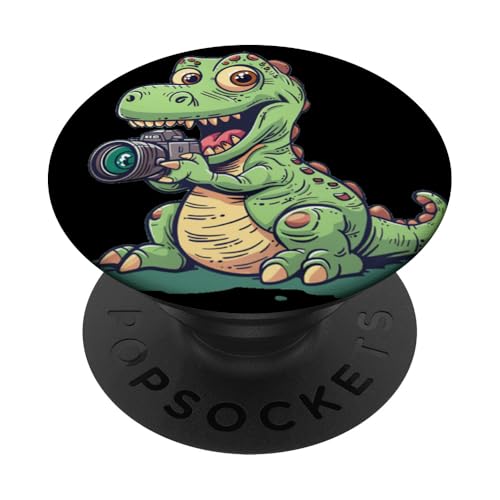 Dinosaurier mit Kamera für eine kühne und verspielte Stimmung PopSockets mit austauschbarem PopGrip von Camera Dinosaur Outfit