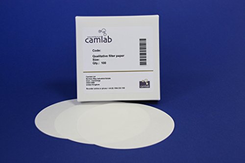 Camlab 1171091 Qualitäts-Filterpapier, Grad 114 [6], langsames Filtern, 70 mm Durchmesser, 100 Stück von Camlab