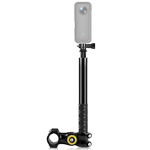 Camnoon Motorrad Fahrrad Selfie Stick 27,9cm bis 113,5cm Einstellbare Lenkerhalterung mit 1/4 Zoll Schraube & Sportkamerahalterungsadapter für GoPro Hero 11/10/9/8 Insta360 ONE X/ONE/EVO von Camnoon