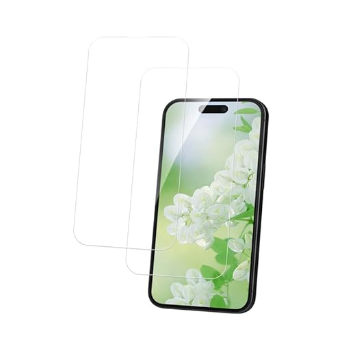 Camokia 2 Stück 9H Härte Panzerglasfolie für iPhone 15 6,1, Ultra Klar & Hohe Empfindlichkeit Schutzfolie für iPhone 15, Schutzglas für iPhone 15, für iPhone 15 Panzerfolie von Camokia