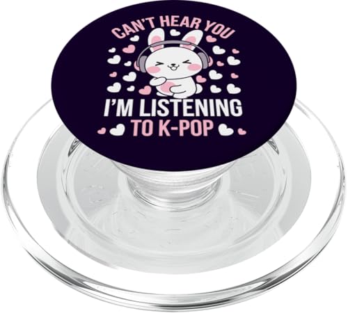 Can't Hear You K-Pop Fan Kopfhörer Bunny Rabbit Musik Spaß PopSockets PopGrip für MagSafe von Can't Hear You K-Pop Bunny Rabbit Fan Apparel