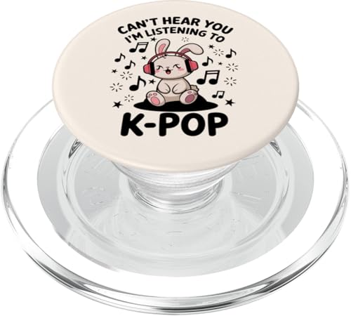 Can't Hear You K-Pop Fan Kopfhörer Bunny Rabbit Musik Spaß PopSockets PopGrip für MagSafe von Can't Hear You K-Pop Bunny Rabbit Fan Apparel