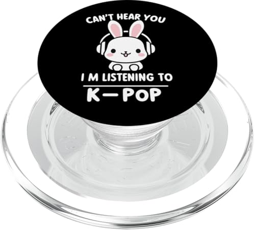 Can't Hear You K-Pop Fan Kopfhörer Bunny Rabbit Musik Spaß PopSockets PopGrip für MagSafe von Can't Hear You K-Pop Bunny Rabbit Fan Apparel