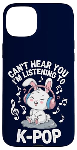 Hülle für iPhone 15 Plus Can't Hear You K-Pop Fan Kopfhörer Bunny Rabbit Musik Spaß von Can't Hear You K-Pop Bunny Rabbit Fan Apparel