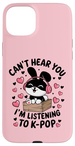 Hülle für iPhone 15 Plus Can't Hear You K-Pop Fan Kopfhörer Bunny Rabbit Musik Spaß von Can't Hear You K-Pop Bunny Rabbit Fan Apparel