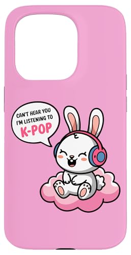 Hülle für iPhone 15 Pro Can't Hear You K-Pop Fan Kopfhörer Bunny Rabbit Musik Spaß von Can't Hear You K-Pop Bunny Rabbit Fan Apparel