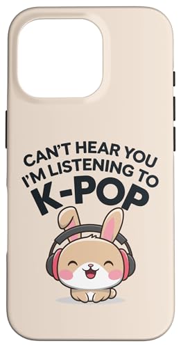 Hülle für iPhone 16 Pro Can't Hear You K-Pop Fan Kopfhörer Bunny Rabbit Musik Spaß von Can't Hear You K-Pop Bunny Rabbit Fan Apparel