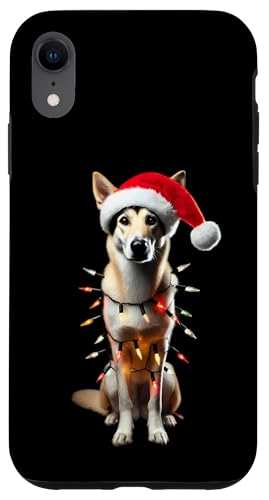 Hülle für iPhone XR Canaan Dog Weihnachtsmannmütze Weihnachtsbeleuchtung Besitzer Mama Papa Liebhaber von Canaan Dog Christmas Products