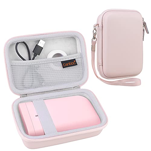 Canboc Hartschalen-Tragetasche für NIIMBOT D11 tragbaren Bluetooth-Handheld-Etikettendrucker, Netztasche passend für NiiMbot D11 Etikettenband und USB-Kabel oder anderes Zubehör, Pink von Canboc
