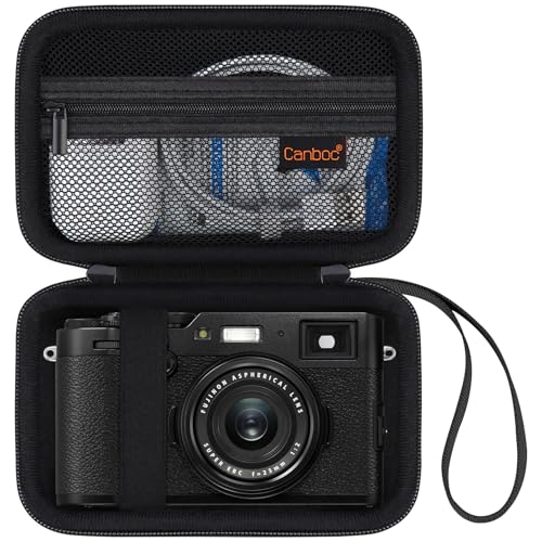 Canboc Tragetasche für Fujifilm X100V/X100VI/X100F/X100S Digitalkamera, Reißverschluss Mesh Tasche fit USB Kabel, Schwarz (nur Fall) von Canboc