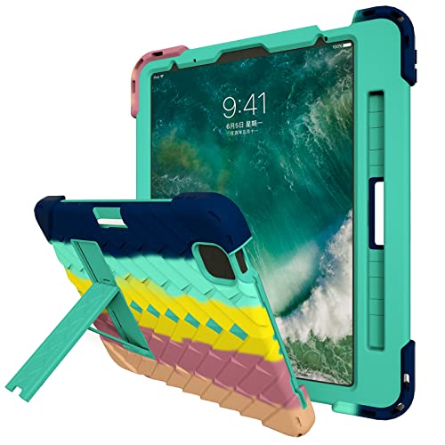 Schutzhülle für iPad Mini 6, iPad Mini 6. Generation, schmal, robust, stoßfest, robust, mit integriertem Ständer, für iPad Mini 6 Tablet-Hüllen, bunt grün von Cancan