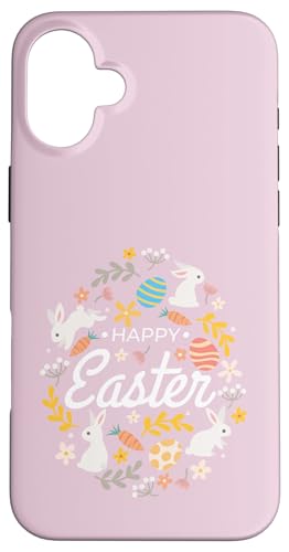 Frohe Ostern, Hasen und Eier Hülle für iPhone 16 Plus von Candis Raechelle Designs