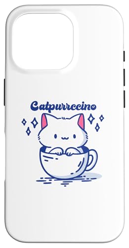 Hülle für iPhone 16 Pro Kaffeekatzen, Catpurrccino von Candis Raechelle Designs