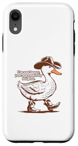 Hülle für iPhone XR Cowboy Duck, ich bin nicht herrisch, nur aggressiv hilfreich. von Candis Raechelle Designs