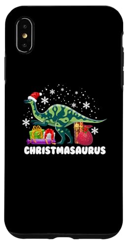 Hülle für iPhone XS Max Christmasaurus, Weihnachts-Dinosaurier von Candis Raechelle Designs