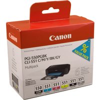 6 Canon Tinten 6496B005  PGI-550PGBK  CLI-551 BK C M Y GY  5-farbig von Canon