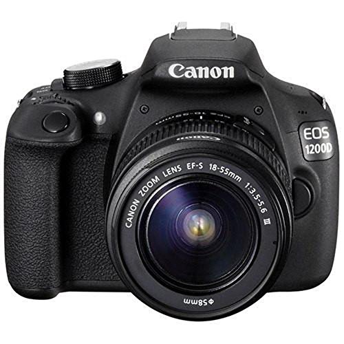 Canon EOS 1200D DSLR-Kamera (18 Megapixel CMOS-Sensor, 7,5 cm (3 Zoll) TFT-Display, 30 fps, HDMI, USB 2.0) mit EF-S 18 bis 55mm DC III Objektiv von Canon