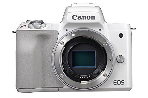 Canon EOS M50 Systemkamera spiegellos Gehäuse Body (24,1 MP, dreh-und schwenkbares 7,5 cm (3 Zoll) Touchscreen LCD, Display, Digic 8, 4K Video, OLED EVF, WLAN, Bluetooth), weiß von Canon