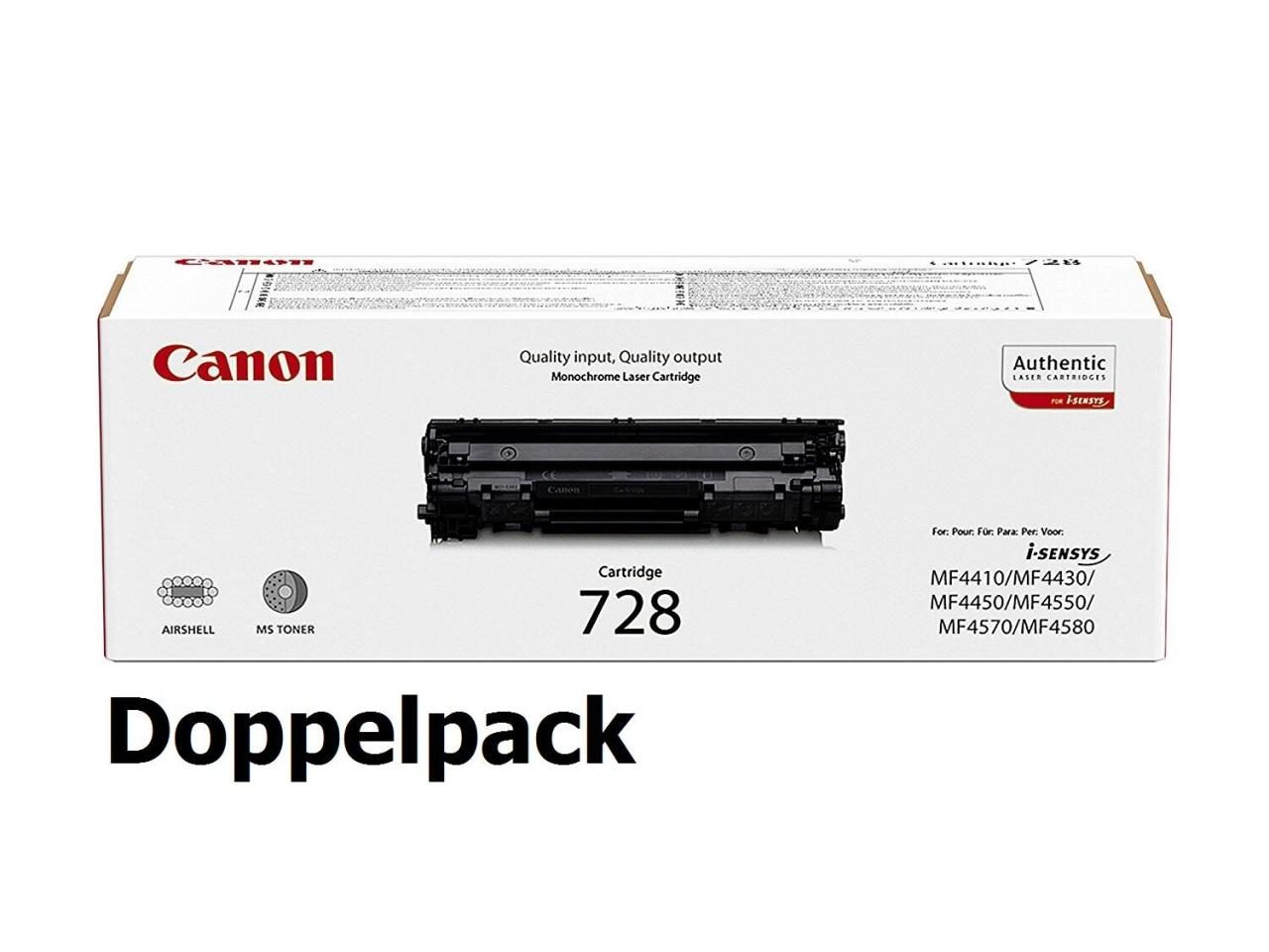Canon Original Toner 728 Doppelpack schwarz 2x 2.100 Seiten (3500B002) von Canon