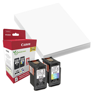 Canon PG-540L + CL-541XL  schwarz, color Druckköpfe + Fotopapier, 2er-Set von Canon
