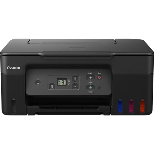 Canon PIXMA G2570 MegaTank 3in1 Multifunktionsgerät Große nachfüllbare Tintenbehälter DIN A4 (Scanner, Kopierer, Drucker, Farbtintenstrahldrucker, USB, LC Display), schwarz/grau von Canon