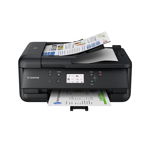 Canon PIXMA TR7650 Multifunktionsdrucker DIN A4 - Farbtintenstrahldrucker schwarz 4 in 1 (Scanner, Kopierer, kabelloser Drucker, Fax, Cloud Link, ADF, WLAN, LCD, 4800 x 1200 DPI, AirPrint & Mopria) von Canon