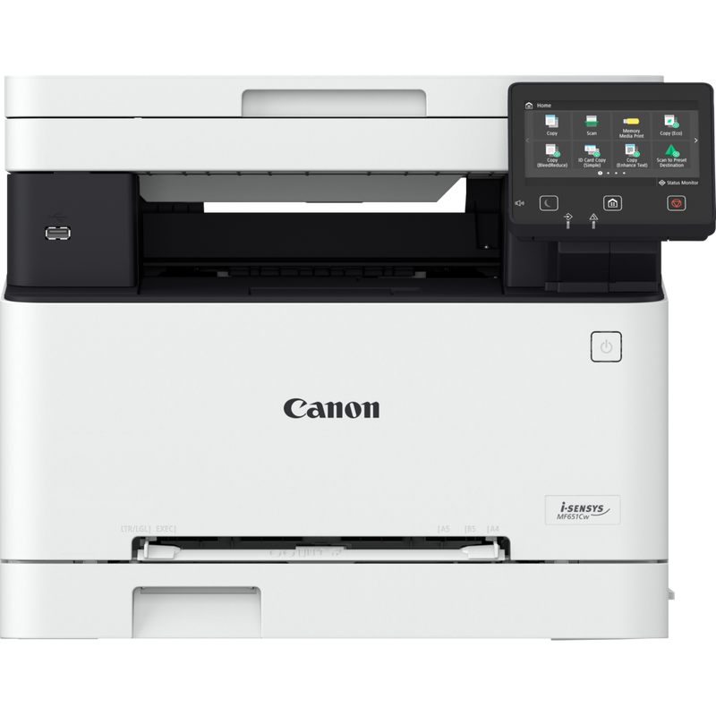 Canon i-SENSYS MF651Cw - Multifunktionsdrucker - Farbe - Laser - A4 (210 x 297 mm), Legal (216 x 356 mm) (Original) - A4/Legal (Medien) - bis zu 18 Seiten/Min. (Kopieren) - bis zu 18 Seiten/Min. (Drucken) - 250 Blatt - USB 2.0, Gigabit LAN, Wi-Fi(n), USB-Host von Canon