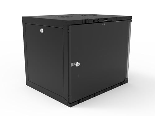 Canovate 540 x 550 mm EKO-Serie, einteiliger Wandschrank mit Seitenwänden, Schwarz (6 HE) von Canovate