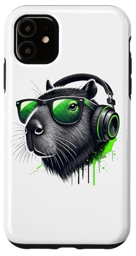 Hülle für iPhone 11 Capybara Sonnenbrille Kopfhörer Capybaras von Capybara Capybaras Lover Gifts