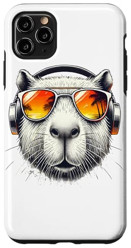 Hülle für iPhone 11 Pro Max Capybara Sonnenbrille Kopfhörer Capybaras von Capybara Capybaras Lover Gifts