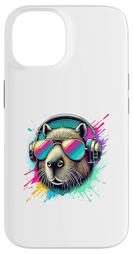 Hülle für iPhone 14 Capybara Sonnenbrille Kopfhörer Capybaras von Capybara Capybaras Lover Gifts