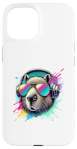 Hülle für iPhone 15 Capybara Sonnenbrille Kopfhörer Capybaras von Capybara Capybaras Lover Gifts