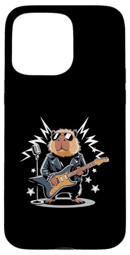 Hülle für iPhone 15 Pro Max Capybara Gitarrist Capybaras E-Gitarrenspieler von Capybara Capybaras Lover Gifts