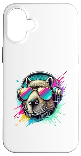 Hülle für iPhone 16 Plus Capybara Sonnenbrille Kopfhörer Capybaras von Capybara Capybaras Lover Gifts