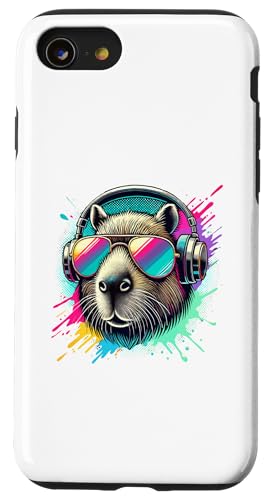 Hülle für iPhone SE (2020) / 7 / 8 Capybara Sonnenbrille Kopfhörer Capybaras von Capybara Capybaras Lover Gifts