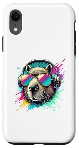 Hülle für iPhone XR Capybara Sonnenbrille Kopfhörer Capybaras von Capybara Capybaras Lover Gifts