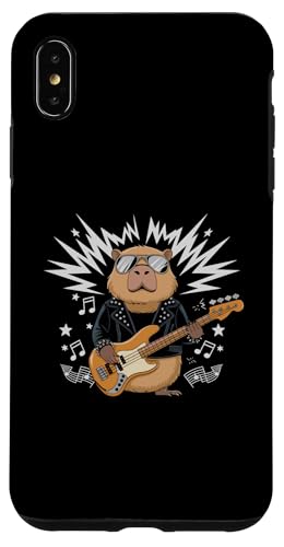 Hülle für iPhone XS Max Capybara Gitarrist Capybaras E-Gitarrenspieler von Capybara Capybaras Lover Gifts