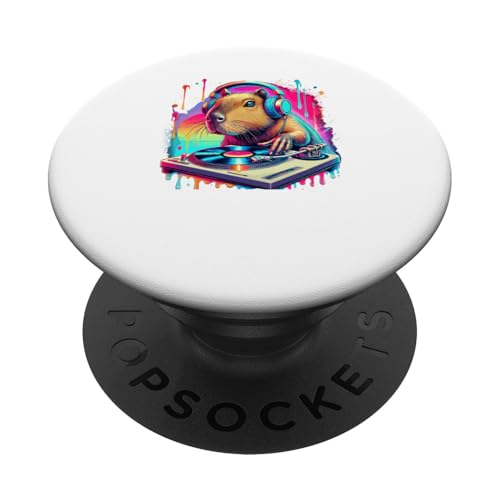 Capybara DJ Musikliebhaber Kopfhörer Discjockey PopSockets mit austauschbarem PopGrip von Capybara DJ Music Lover Gifts